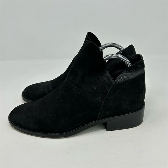 Eileen Fisher Women's Black Leaf Suede Pull On Booties Size 9.5 Classic Fall - Picture 6 of 12
